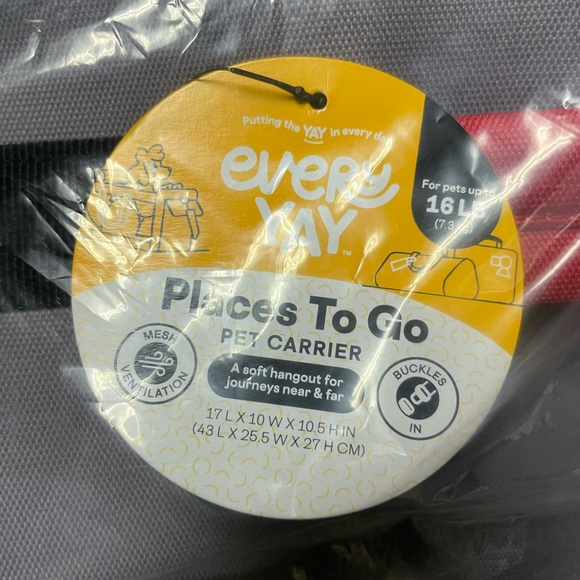 Travel Pet Carrier Red/Grey - Picture 4 of 4